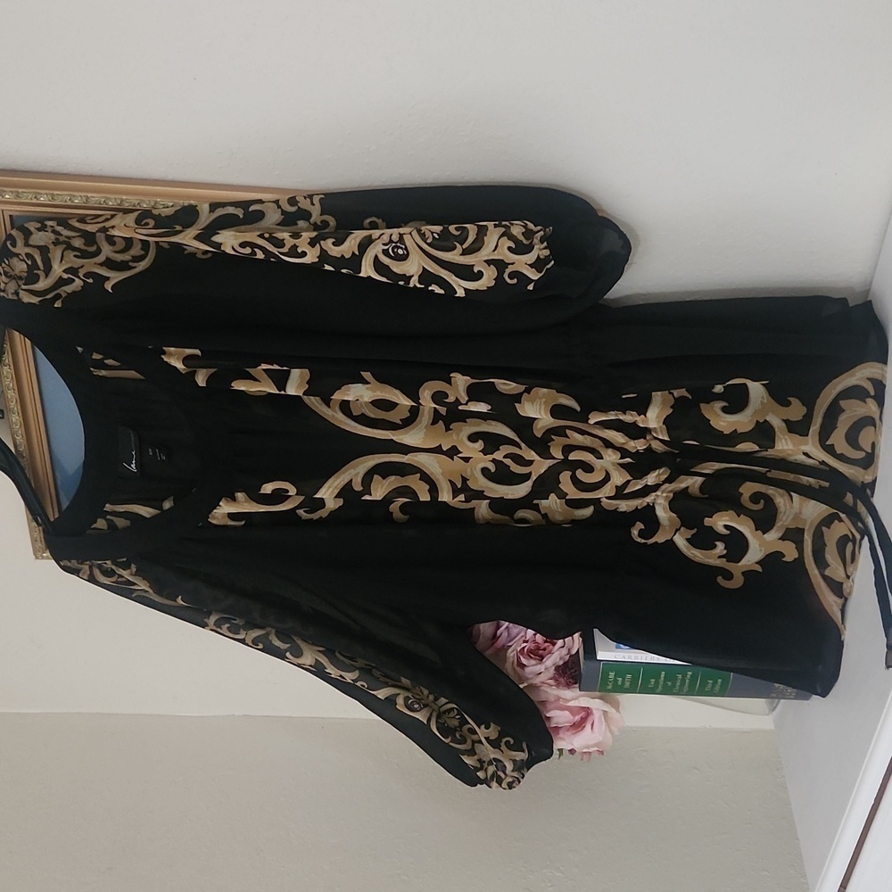 Elegant Black and Gold Women's Top Lane Bryant 22 / 24 Classic Career - Picture 7 of 8